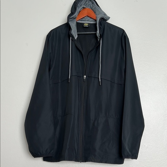 Athletic Works Black Windbreaker Jacket | Lightweight Hooded Zip-Up XL - Picture 2 of 8